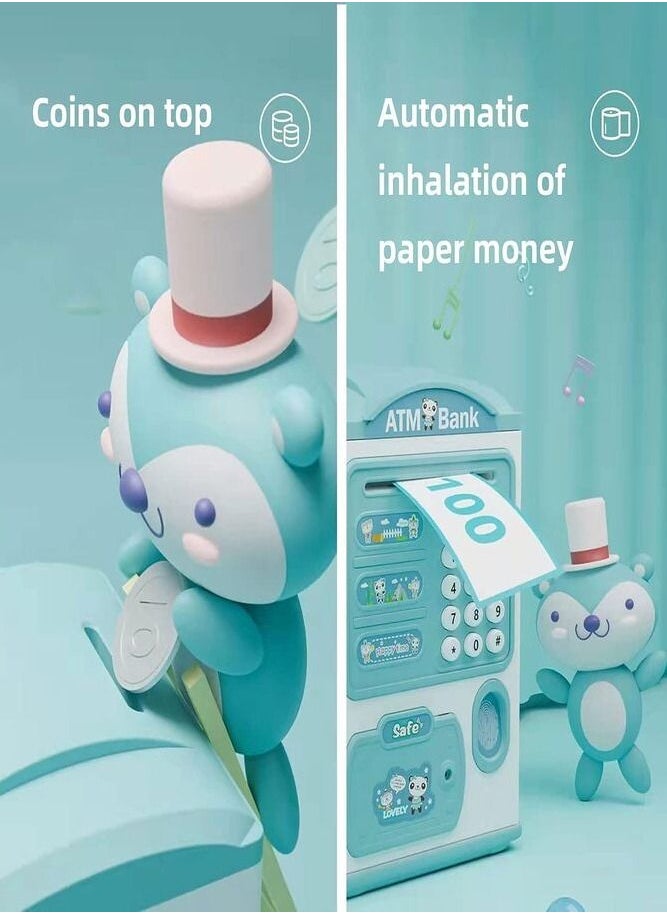 AMERTEER - Interactive Kids ATM Bank Teach Saving Habits with Password Protection Automatic Money Handling and Decorative Lights - Image 1