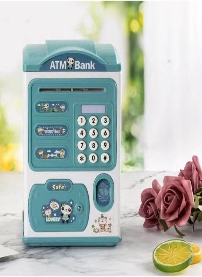 AMERTEER - Interactive Kids ATM Bank Teach Saving Habits with Password Protection Automatic Money Handling and Decorative Lights - Image 1