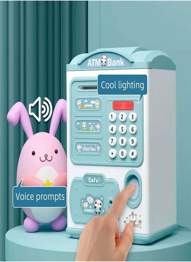 AMERTEER - Interactive Kids ATM Bank Teach Saving Habits with Password Protection Automatic Money Handling and Decorative Lights - Image 1