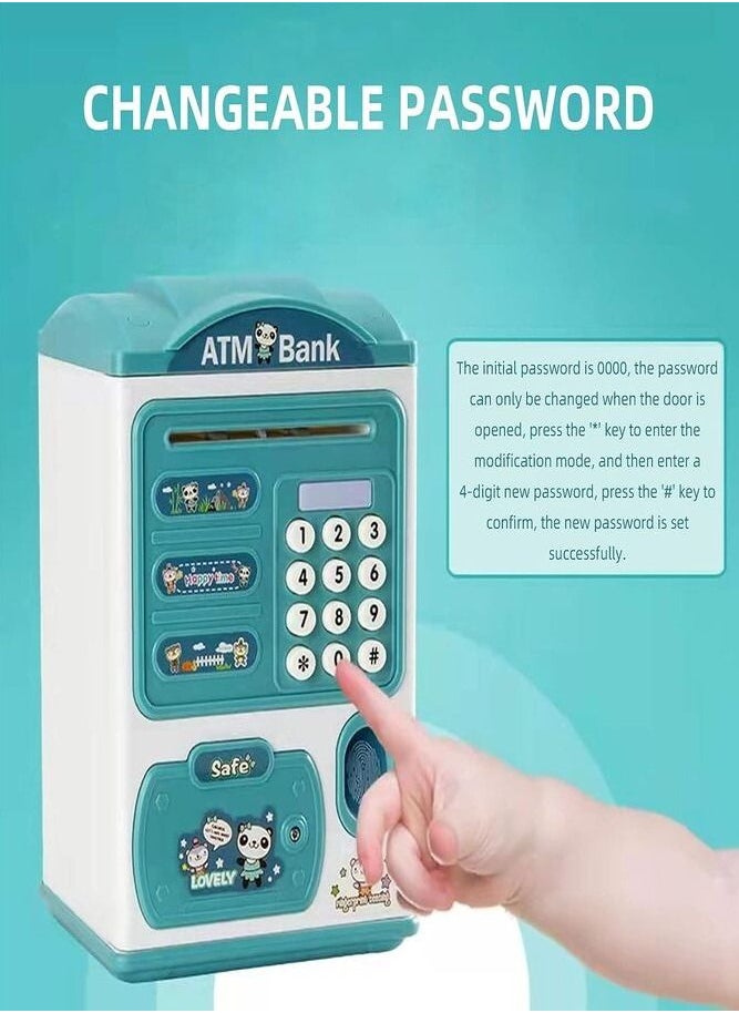 AMERTEER - Interactive Kids ATM Bank Teach Saving Habits with Password Protection Automatic Money Handling and Decorative Lights - Image 1