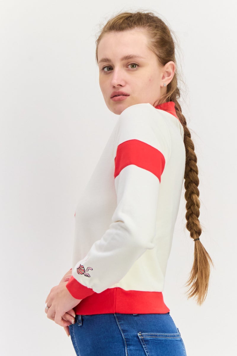 Levi's The Simpsons x Levis Women Mock Neck Textured Sweatshirt, White - Image 4