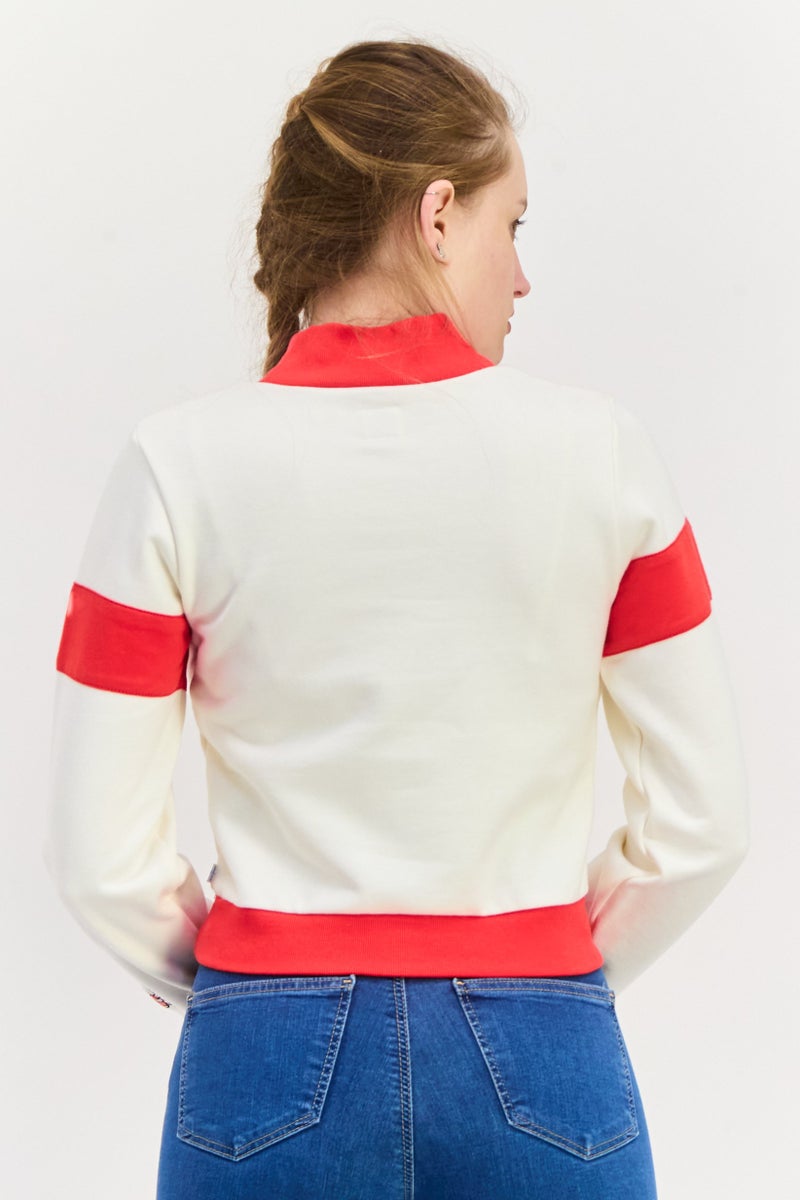 Levi's The Simpsons x Levis Women Mock Neck Textured Sweatshirt, White - Image 2