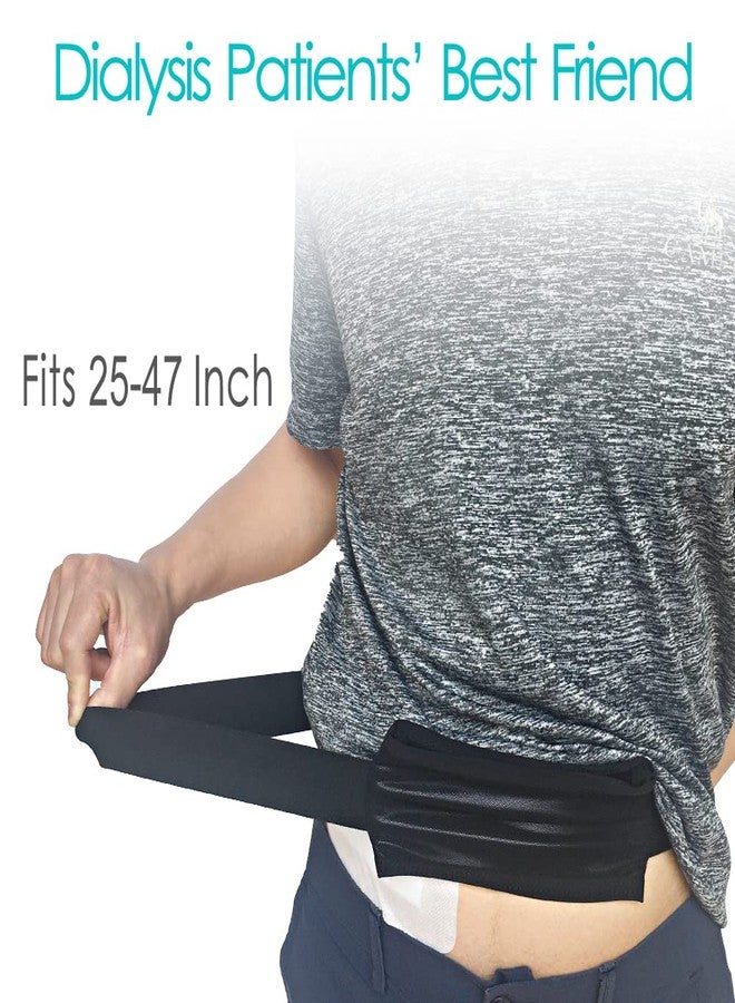 DiaBelt Breathable Peritoneal Dialysis Belt with Mesh Pocket PD Catheter Holder Accessories No-Bounce Pouch for Secure Transfer Set Peg G Feeding Tube Stomach Adults Women Men Black - Image 4