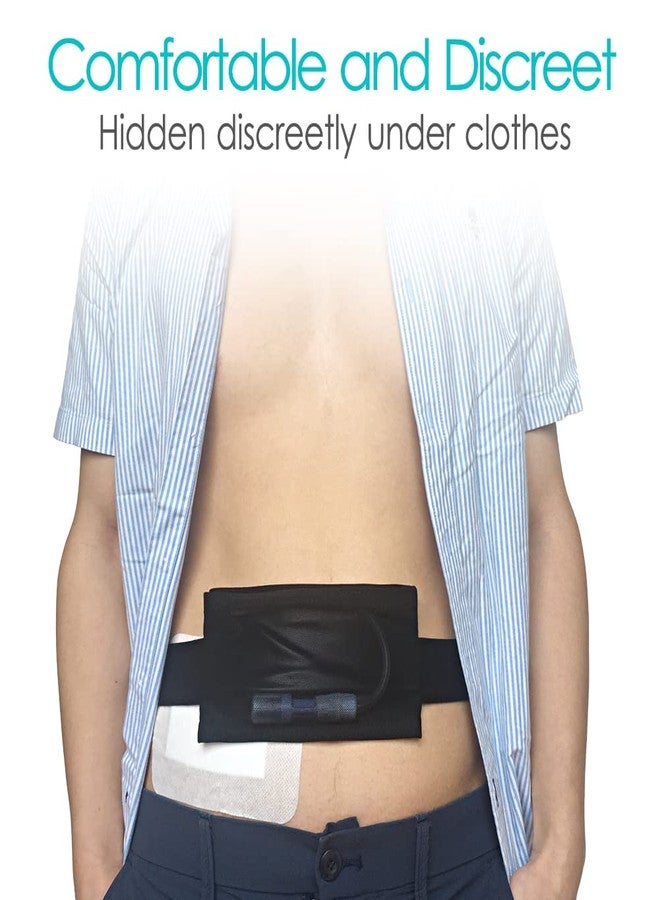 DiaBelt Breathable Peritoneal Dialysis Belt with Mesh Pocket PD Catheter Holder Accessories No-Bounce Pouch for Secure Transfer Set Peg G Feeding Tube Stomach Adults Women Men Black - Image 3