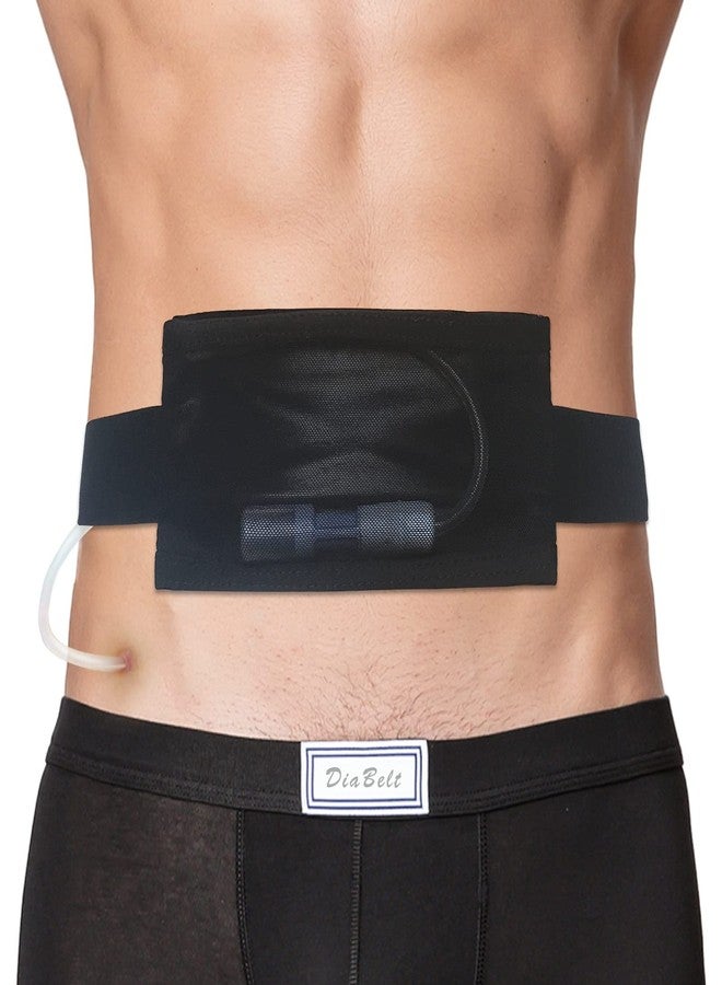 DiaBelt Breathable Peritoneal Dialysis Belt with Mesh Pocket PD Catheter Holder Accessories No-Bounce Pouch for Secure Transfer Set Peg G Feeding Tube Stomach Adults Women Men Black - Image 1