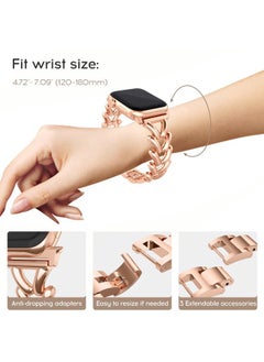 Forever Queen Stainless Steel Slim Band Suitable for Apple Watch 40mm 44mm 38mm Metal iWatch 8/7/6/5/4/3/2/1/SE/Ultra Series Women Luxury Strap Women and Men, Rose Gold  - Image 3