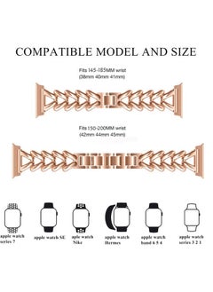 Forever Queen Stainless Steel Slim Band Suitable for Apple Watch 40mm 44mm 38mm Metal iWatch 8/7/6/5/4/3/2/1/SE/Ultra Series Women Luxury Strap Women and Men, Rose Gold  - Image 4