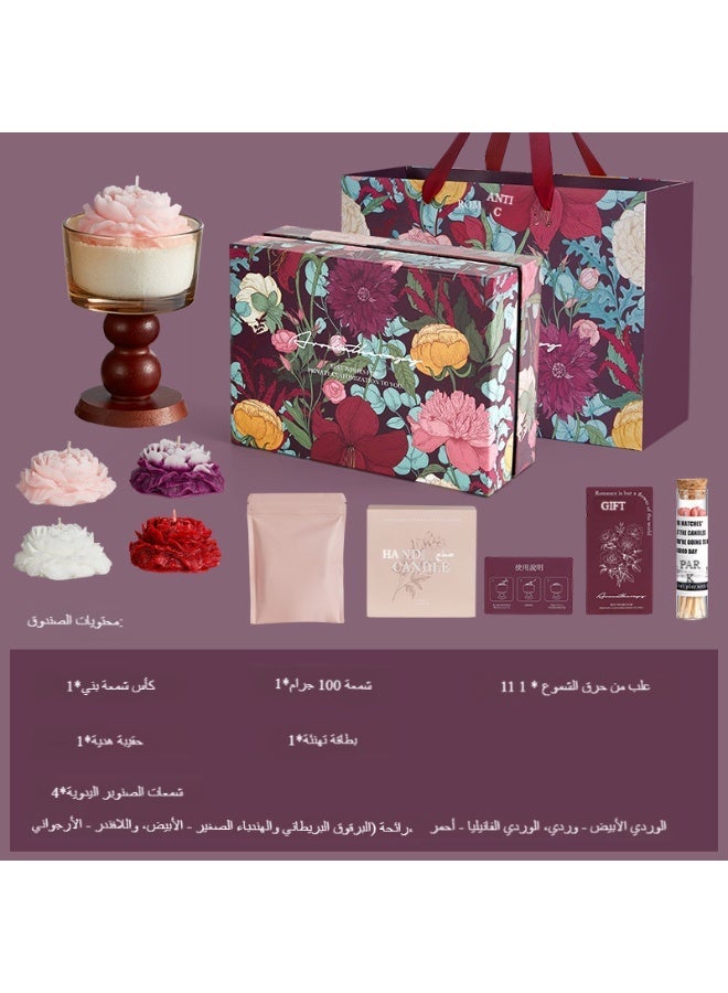 9pcs Scented Candles Gift Set Soy Wax Aromatherapy Candle, Floral Handmade Candles with Jar and Matches for Home Decor Relaxation (Assorted Colors) - Image 1