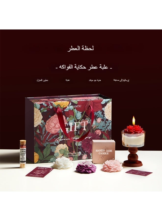 9pcs Scented Candles Gift Set Soy Wax Aromatherapy Candle, Floral Handmade Candles with Jar and Matches for Home Decor Relaxation (Assorted Colors) - Image 4