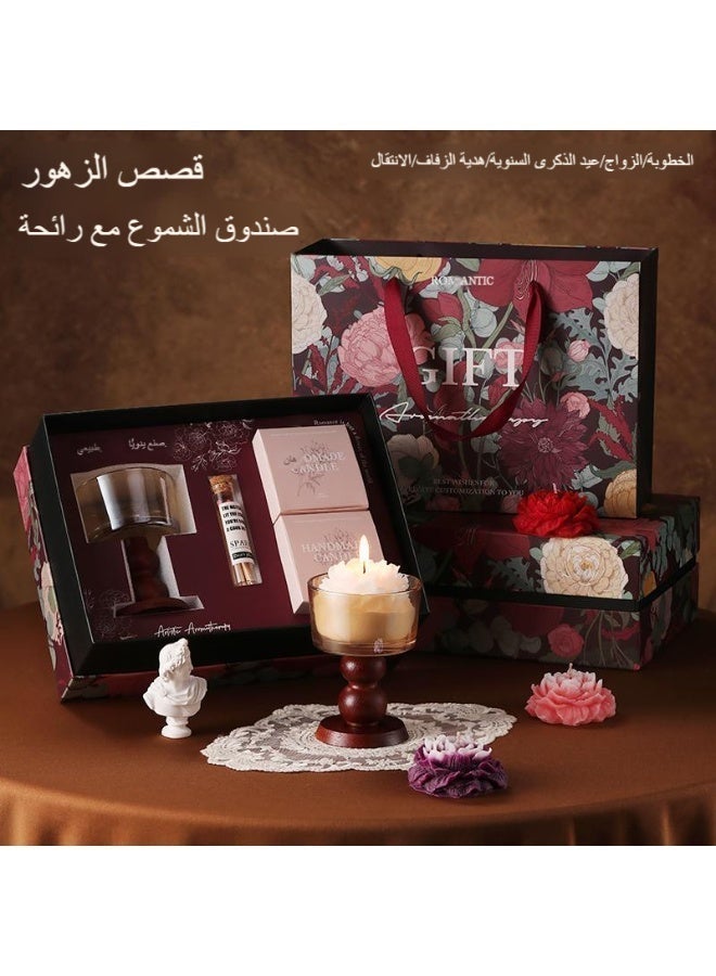مجموعة شموع معطرة فاخرة 9 قطع، هدية مثالية للنساء، شموع عطرية للاسترخاء والديكور المنزلي بأجواء رومانسية، شمع صويا يدوي مع علبة فاخرة وأعواد إشعال - Image 2