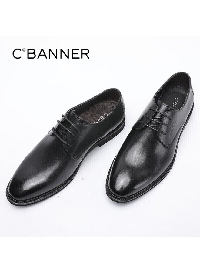 C.banner [top-grain Leather] Classic Business Men's Shoes, Casual Leather Shoes, Formal Derby Shoes, Suit Wedding Shoes, Black, Size 41 - Image 2