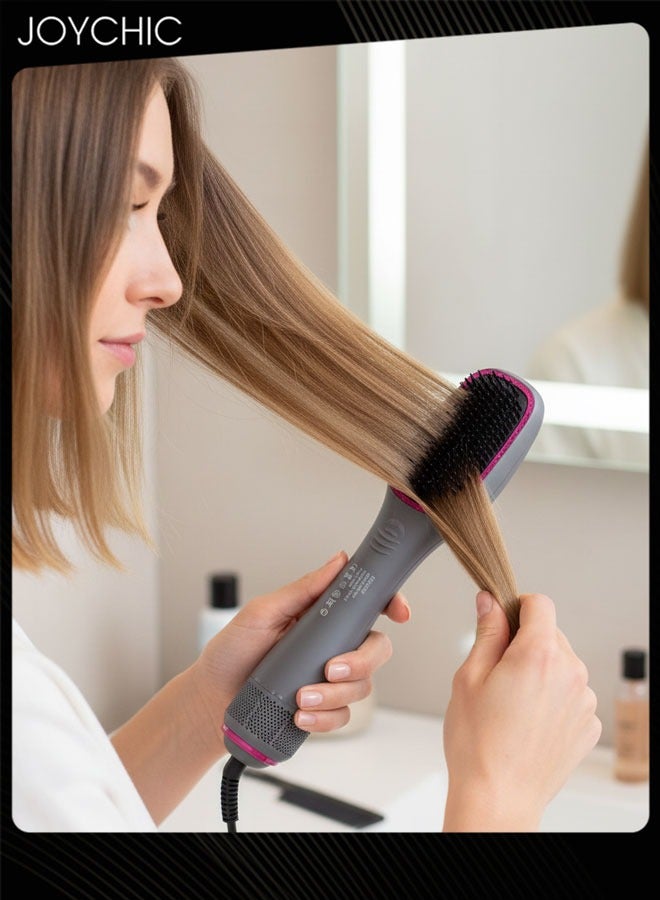 Joychic فرشاة تصفيف ساخنة مع مجفف شعر، سلك دوار 360 درجة، 2 مستوى حرارة، مادة مقاومة للحرارة العالية، فرشاة مجفف شعر سيراميك ومصفف - Image 1