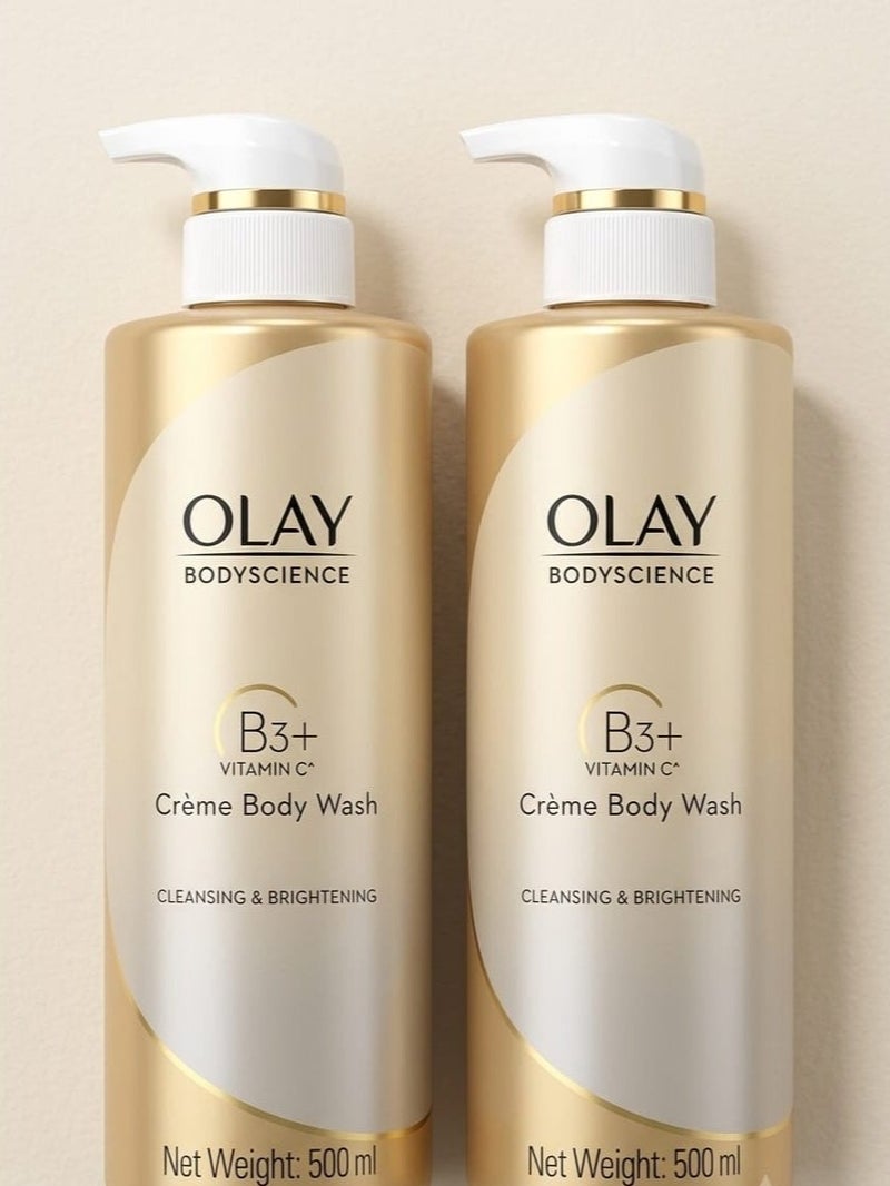 Vitamin C B3+ Creamy Body Wash for Cleansing Skin 500ml 2 pcs