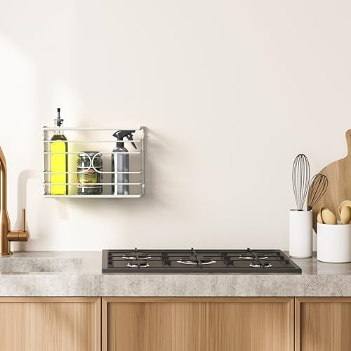 Deco Brothers Wall Mount Kitchen Wrap Organizer Rack, White - Image 4