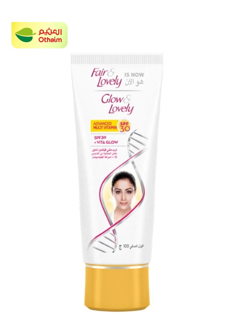 Glow & Lovely كريم وجه متعدد الفيتامينات المتقدم المتألق والجميل، 100غ 