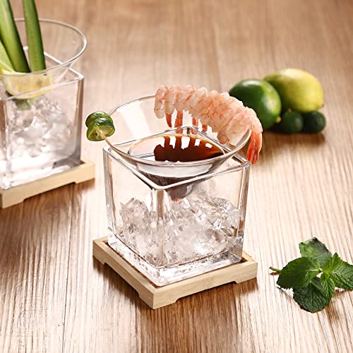 USEEKRIL Caviar Serving Set,Stemless Martini Glasses Set of 2 with Caviar Chiller - Martini Glass with Dip Chiller Caviar Bowl - Elegant Bar Cocktail Glasses Gift Set for Manhattan,Margarita,Martini - Image 3