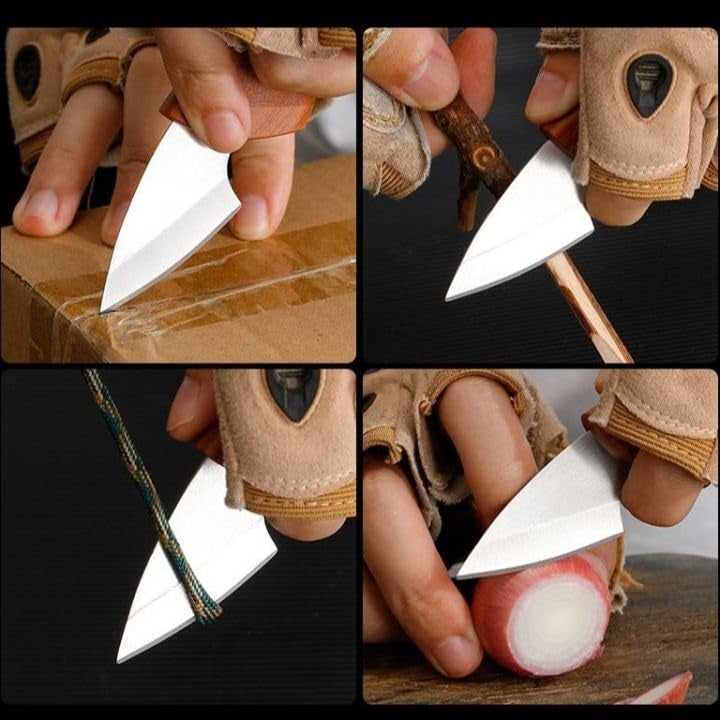 Machado Leaf Shape Handmade Mini Stainless Steel Pocket Knife with Sheath - Portable Outdoor Short Fish Cutter, Keychain Polypropylene Pocket Knives for Camping Kitchen & Gifting - (6.10 Inch) - Image 5