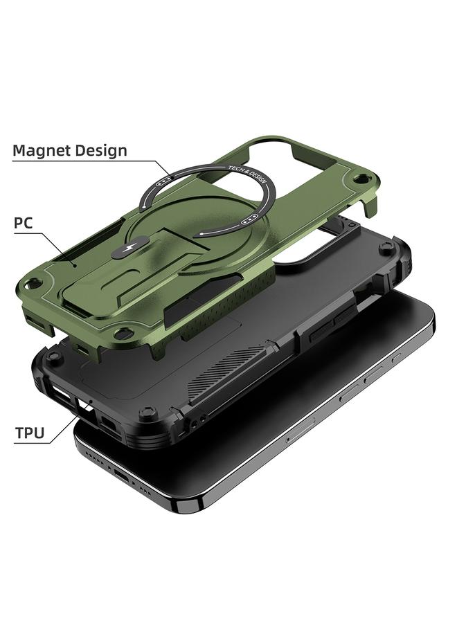 S-TOP Case For iPhone 13 Armor Magsafe Holder PC Hybrid TPU Phone Case - Image 3