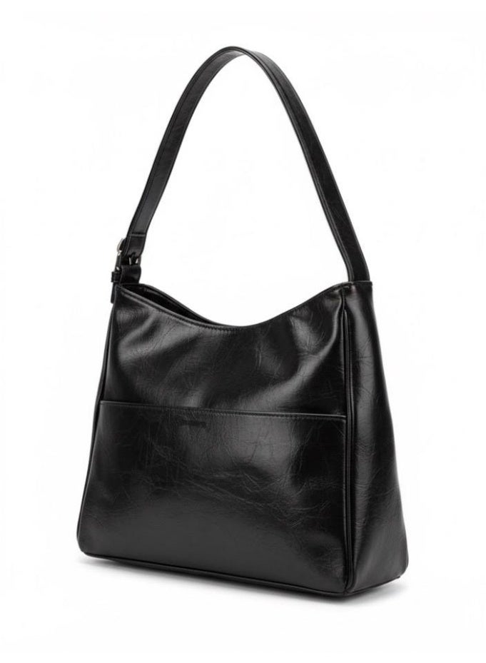 Stylish Black Shoulder Bag for Women – Classic Elegant Handbag Perfect for University & Work – Fashion Statement Accent - Image 3