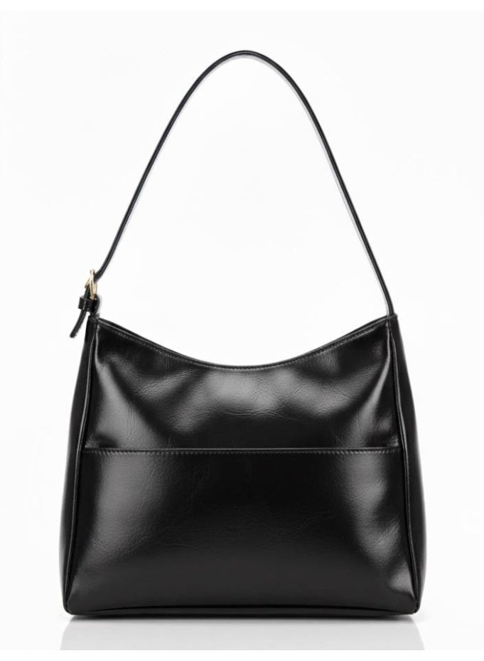 Stylish Black Shoulder Bag for Women – Classic Elegant Handbag Perfect for University & Work – Fashion Statement Accent - Image 2