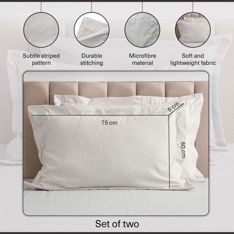 Pan Home Beige Microfibre Pillowcase Set for All