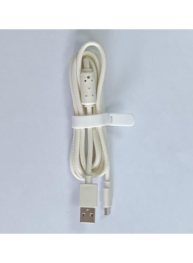 Mouse And Keyboard Universal Type-C Umbrella Cord Charging Wire Data Cable Soft Shielding 4K Transmission Cable-Color:Off-white Type-c Braided With Magnetic Ring 1.6m  - Image 1