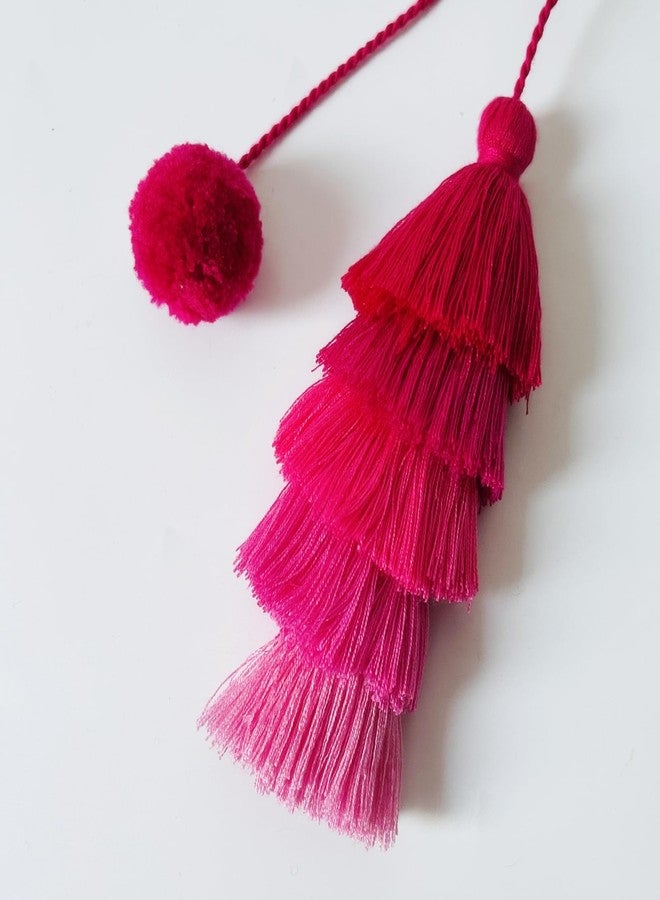 QTMY Pink Pom Pom Tassel Charms for Bogg Bag Accessories Rubber Beach Bag, Boho Purse Charms,05 - Image 3