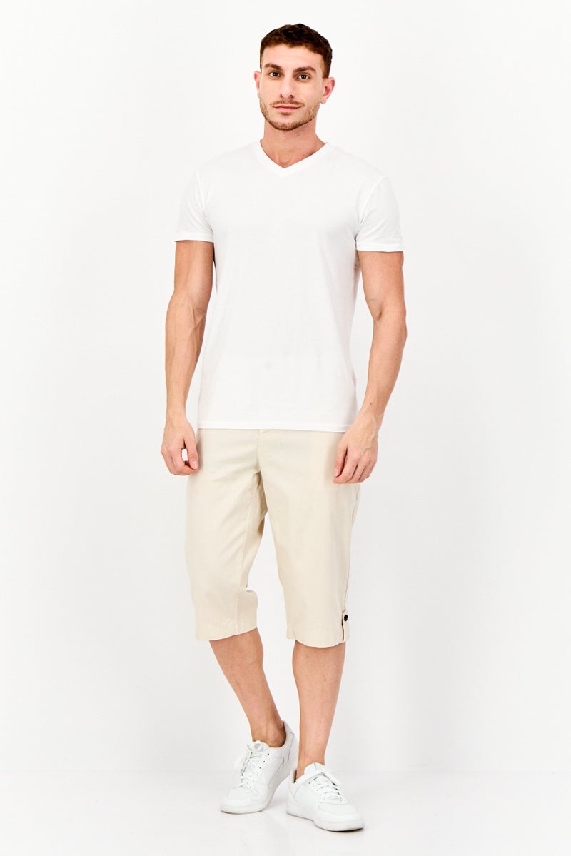 DeFacto شورتات تشينو صلبة للرجال، بيج - Image 3