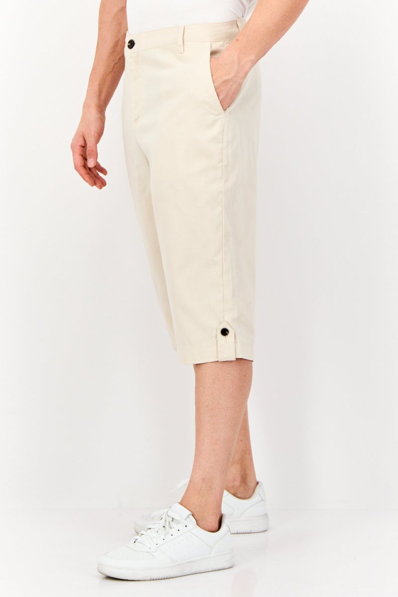 DeFacto شورتات تشينو صلبة للرجال، بيج - Image 2