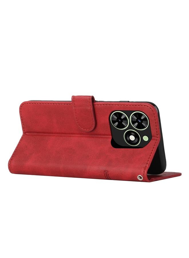 زبون جراب لهاتف Infinix Smart 8 مصنوع من جلد العجل مع مشبك - Image 3