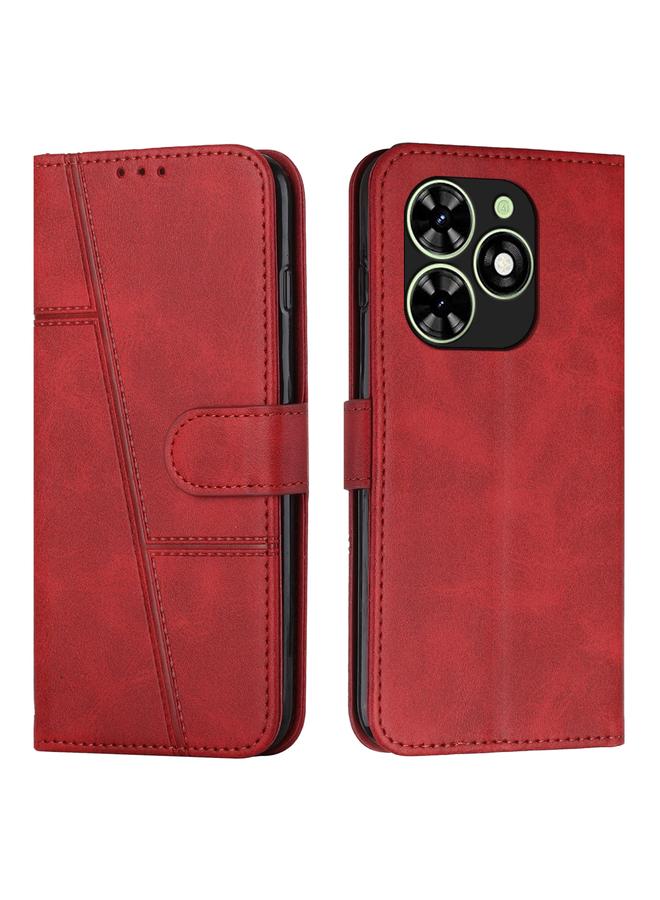 زبون جراب لهاتف Infinix Smart 8 مصنوع من جلد العجل مع مشبك - Image 1