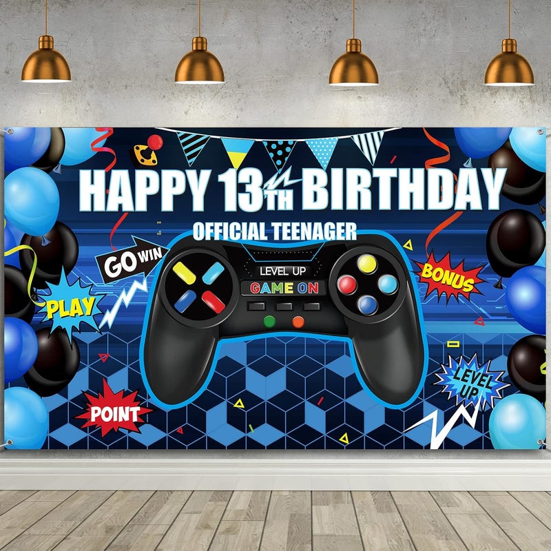 BPA Happy 13th Birthday Video Game Backdrop Banner - Image 1
