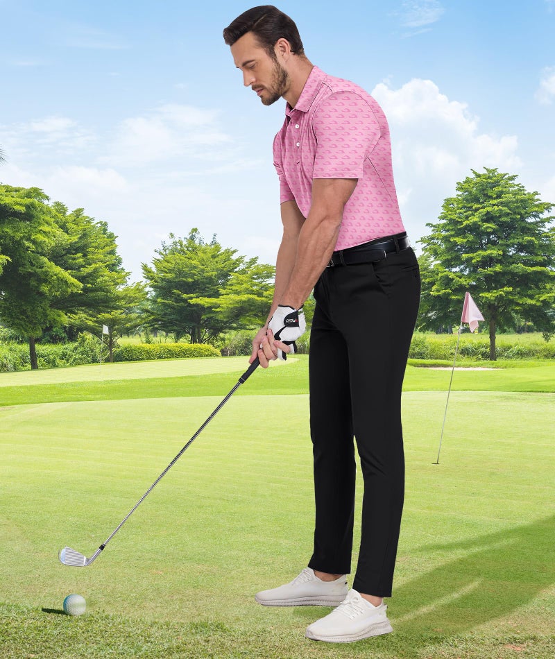 ZITY Men's Golf Shirts Short Sleeve Moisture Wicking Performance Print Patterns Casual Collared Golf Polo Shirt for Men - Image 3