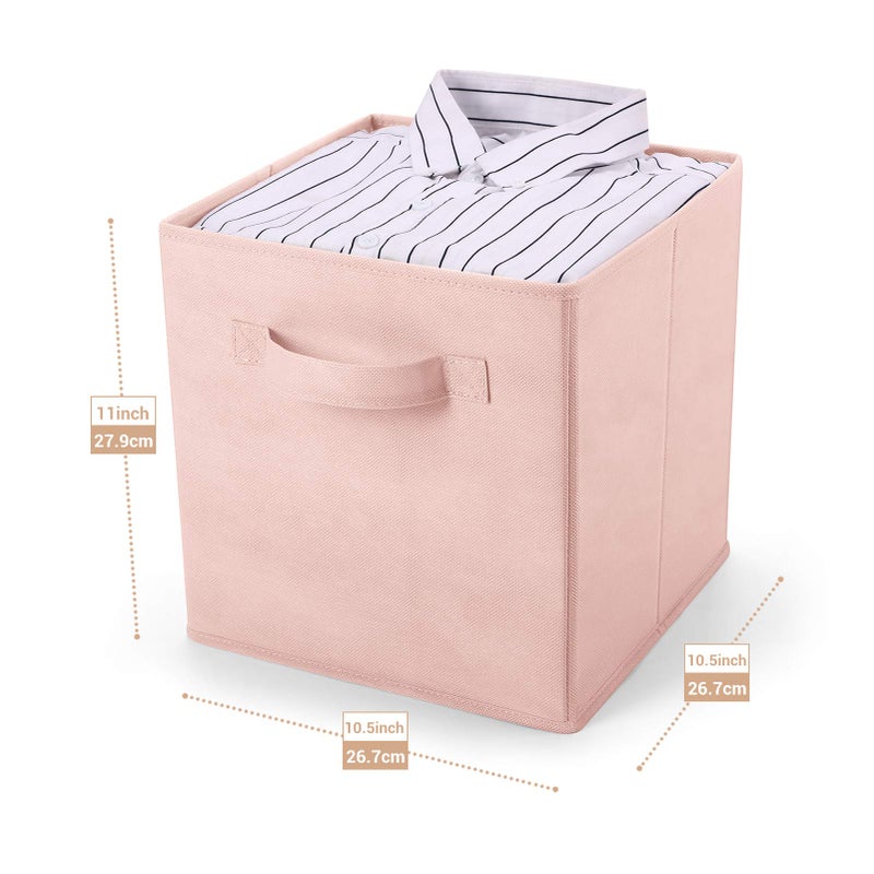 MaidMAX Fabric Storage Bins 10.5Ã—10.5Ã—11, Foldable Cloth Cube Storage Bins for Home Bedroom Closet Drawers Organizer, Pink, Set of 6 - Image 4