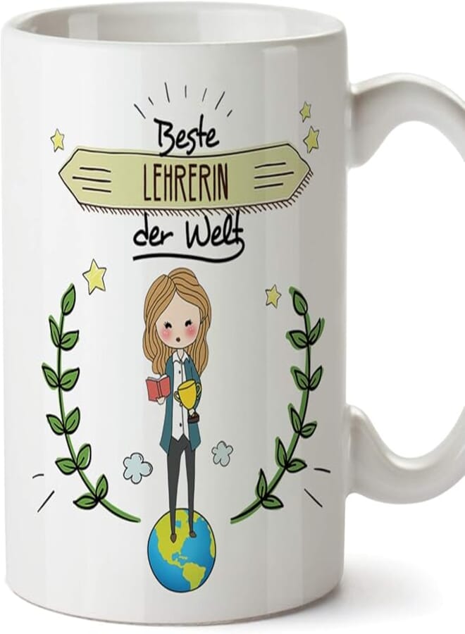 MUGFFINS Teacher Mug - World's Best Teacher - Beautiful and Funny Coffee Gift - Ceramic 350 ml