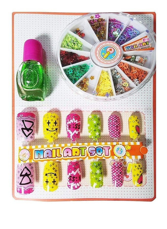 click2shop Designer Nail-Art Set for Girls - Includes Artificial Nails - Assorted Pack (Pack of 1) - Image 1