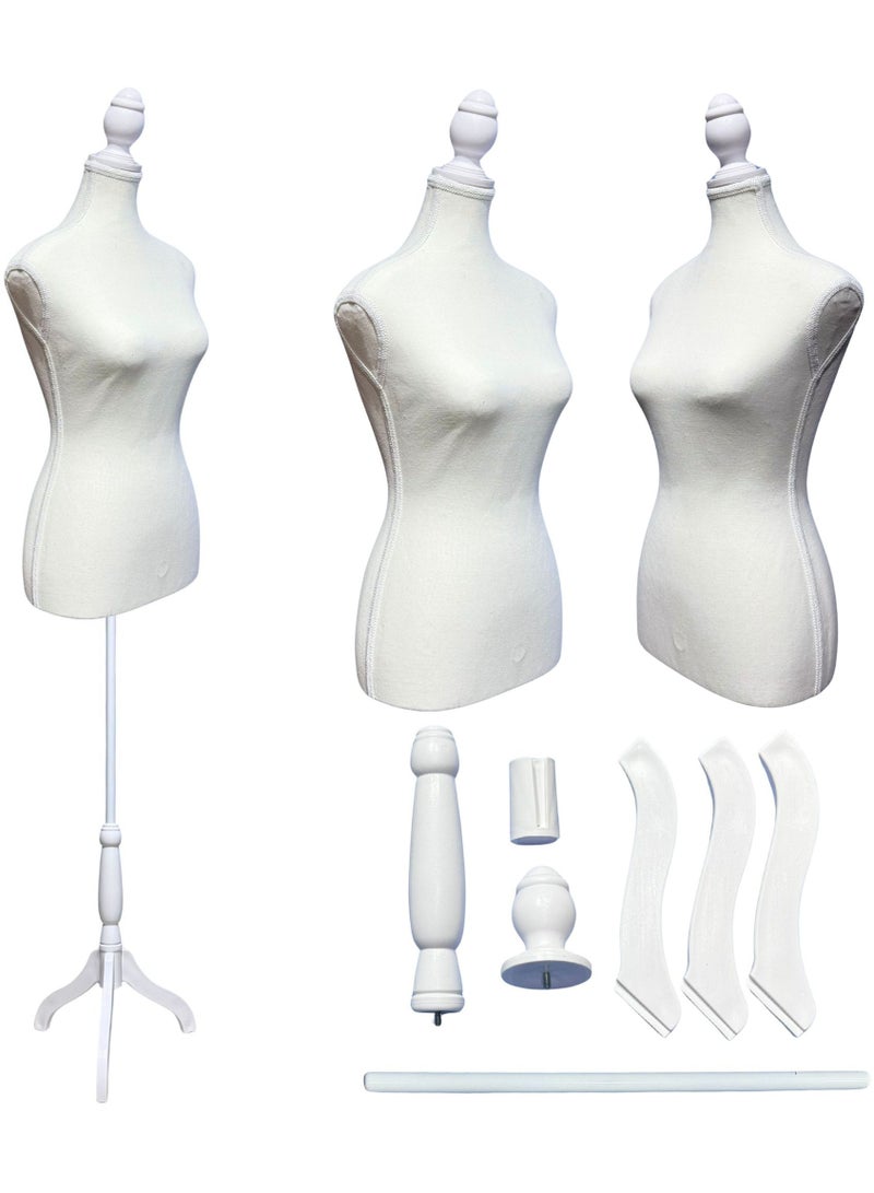ORTUK Women Sewing Mannequin Torso Dress Foam, Adjustable Female Mannequin Body Torso, Strong Plastic Tripod and Head with Stainless Steel Tube, Pinnable Mannequin Display Dressmaker Sewing Clothes 170cm - Image 1