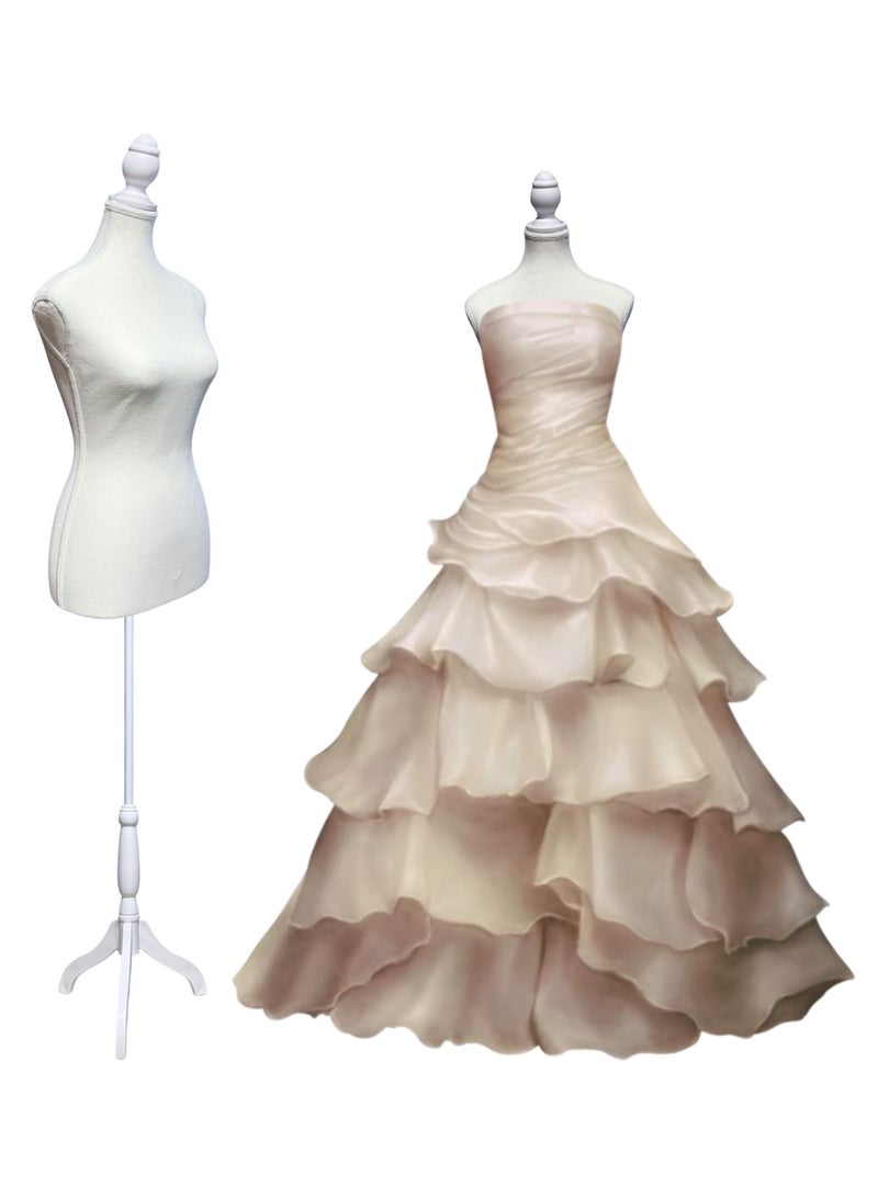 ORTUK Women Sewing Mannequin Torso Dress Foam, Adjustable Female Mannequin Body Torso, Strong Plastic Tripod and Head with Stainless Steel Tube, Pinnable Mannequin Display Dressmaker Sewing Clothes 170cm - Image 2
