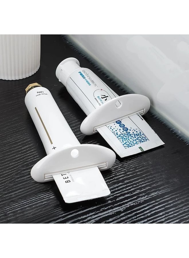 2pcs White Manual Plastic Easysqueeze Toothpaste Tube Squeezer For Bathroom - Image 2