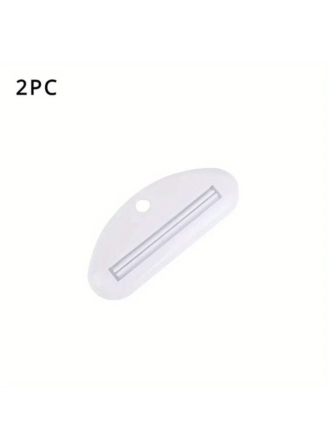2pcs White Manual Plastic Easysqueeze Toothpaste Tube Squeezer For Bathroom - Image 1