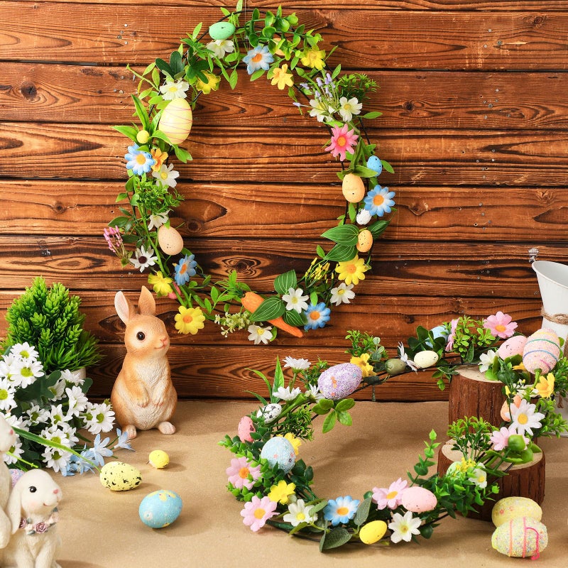 Memorywuu 6 Pcs 15.5 Inches Easter Wreath Egg Wire Wreath Form Garden Egg Shaped Form Frame for Easter DIY Craft Project Indoor Outdoor Holiday Door Porch Hanging Decor - Image 5