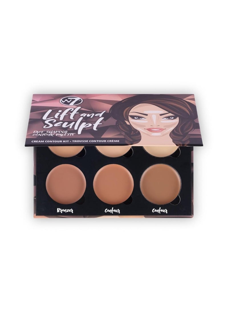 W7 W7 Lift & Sculpt Cream Contour Kit - Concealing, Highlighting & Contouring Makeup Palette - Step-by-Step Instructions Included  - Image 1