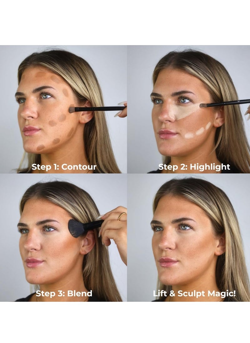 W7 W7 Lift & Sculpt Cream Contour Kit - Concealing, Highlighting & Contouring Makeup Palette - Step-by-Step Instructions Included  - Image 4