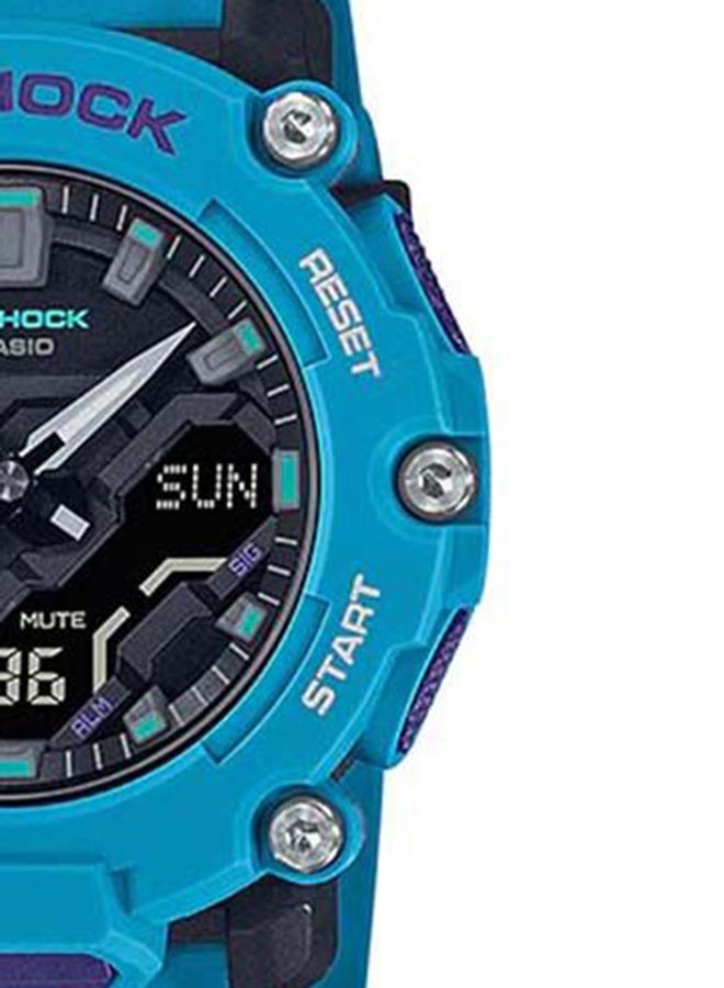 CASIO Unisex Analog Plus Digital Round Watch GA-2200-2ADR - 50 mm - Blue - Image 5