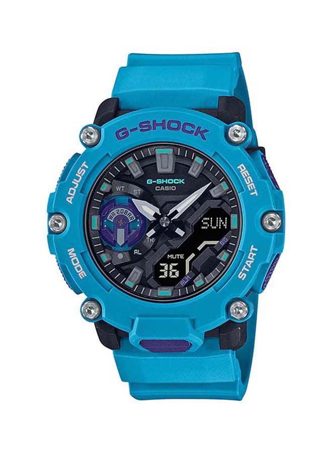 CASIO Unisex Analog Plus Digital Round Watch GA-2200-2ADR - 50 mm - Blue - Image 1
