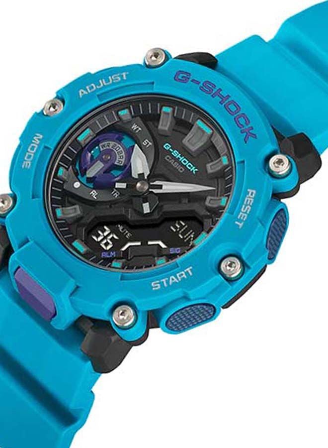 CASIO Unisex Analog Plus Digital Round Watch GA-2200-2ADR - 50 mm - Blue - Image 3