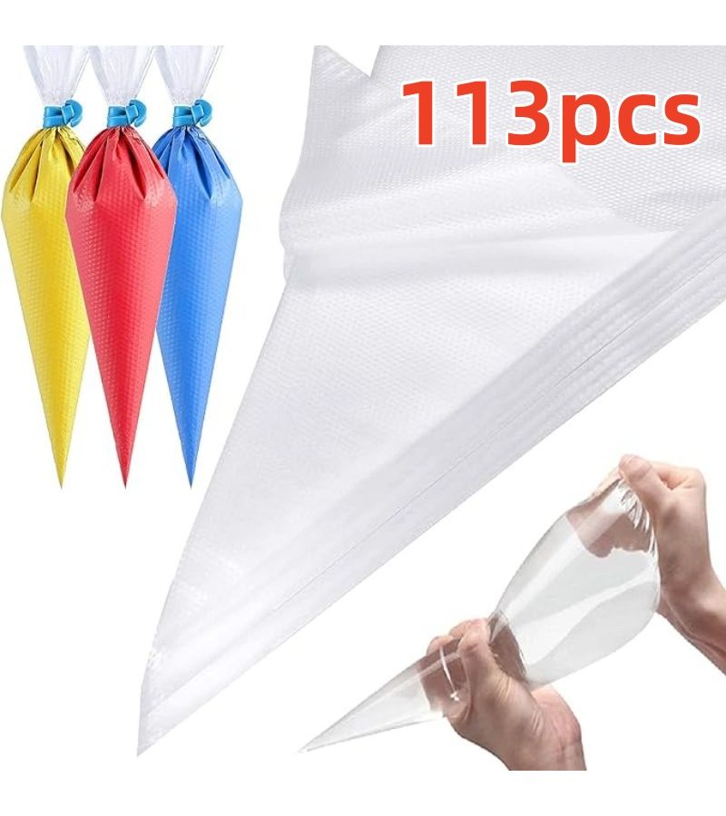 113pcs Reusable Thickened Piping Bags Dot Texture Medium - Image 1