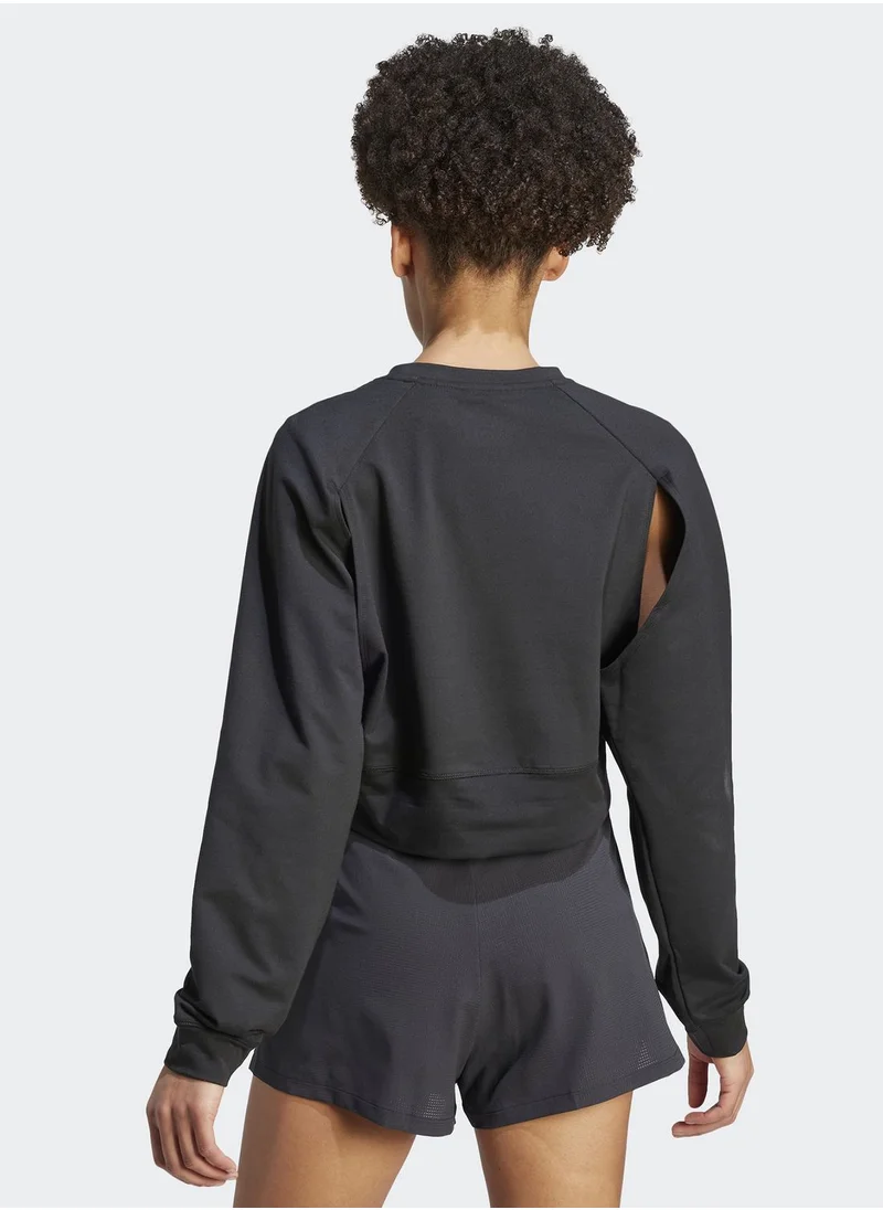 Adidas Power Aeroready Crop Cover-Up Sweatshirt