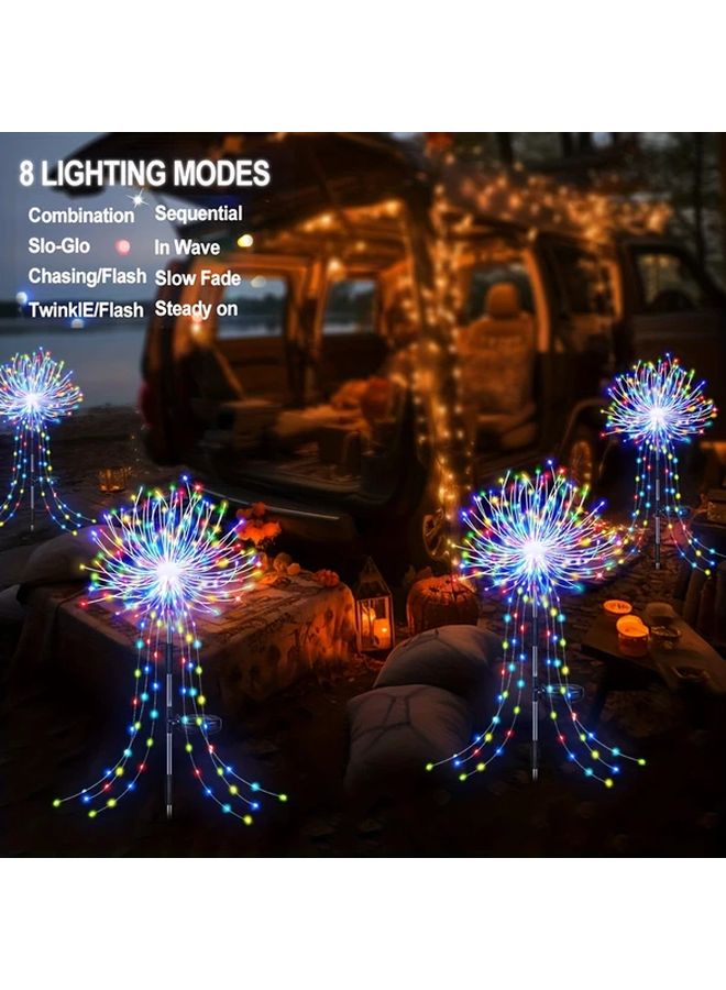 210LED White Solar Fireworks Lights Outdoor IP65 8 Modes For Garden Patio Party - Image 5