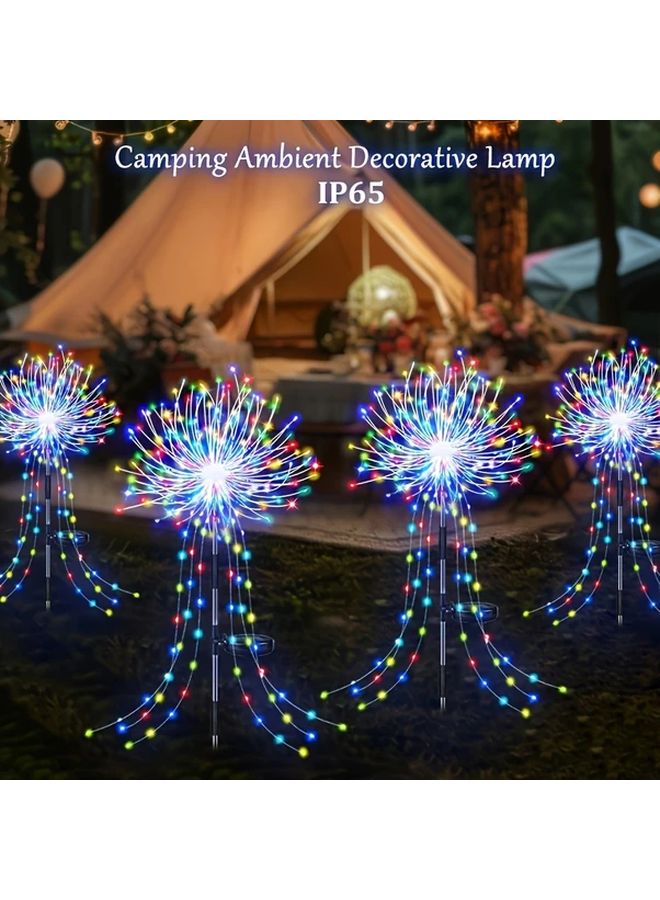 210LED White Solar Fireworks Lights Outdoor IP65 8 Modes For Garden Patio Party - Image 2